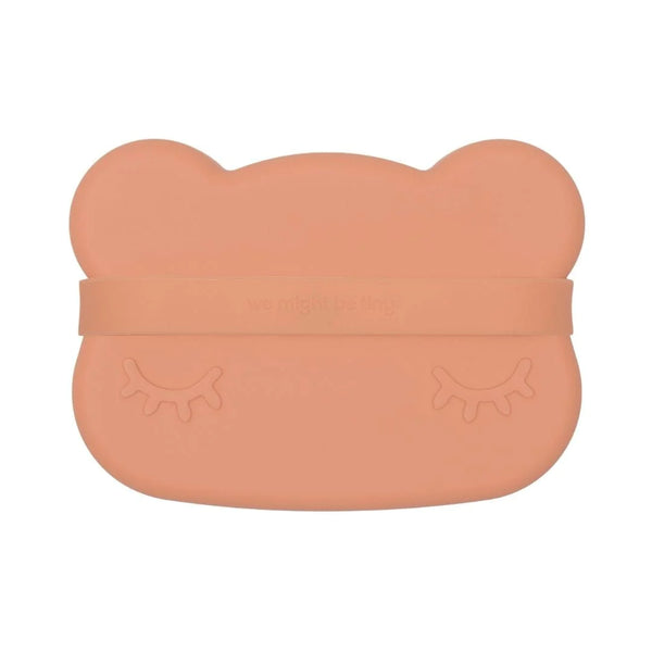Bear Snackie with lid and strap 矽膠小熊零食盒 - Dark Peach 暗橙色