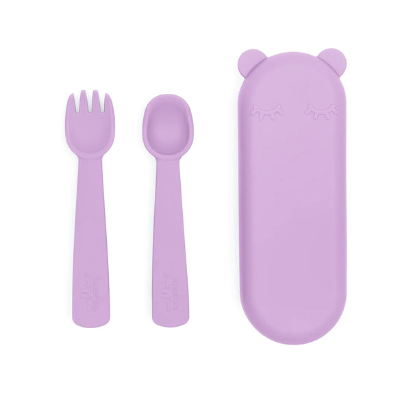 Feedie Fork & Spoon Set 矽膠餐具套裝 - Lilac 淡紫色