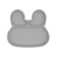 Bunny Stickie Plate 矽膠小兔碟 - Grey 灰色