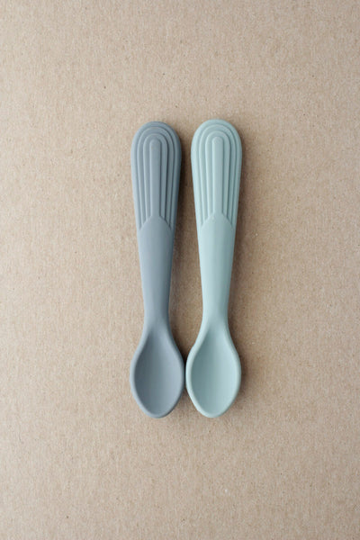 Rainbow Spoon set of 2 矽膠匙羹2件裝 - Dim Grey / Cloud Blue