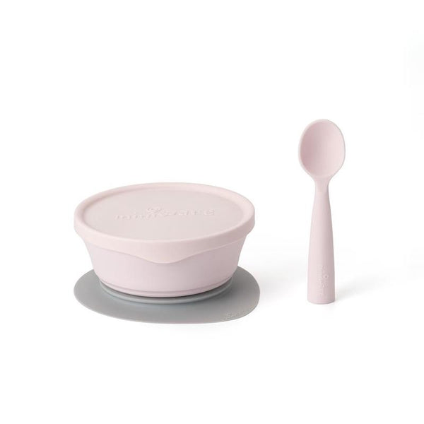 First Bite Set - Suction Bowl + Silicone Spoon 天然聚乳酸餐具套裝 - Cotton Candy