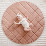 [PRE-ORDER] Vegan Leather Quilted Playmat Round 純素皮革圓形遊戲地墊 - Rose Pink 玫瑰粉