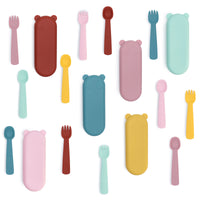 Feedie Fork & Spoon Set 矽膠餐具套裝 - Blue Dusk 暗藍色
