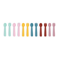Feedie Fork & Spoon Set 矽膠餐具套裝 - Powder Pink 淡粉紅
