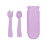 Feedie Fork & Spoon Set 矽膠餐具套裝 - Lilac 淡紫色