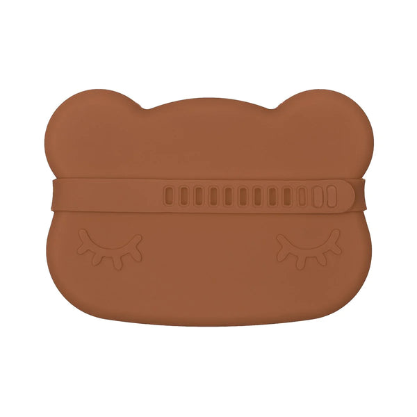 Bear Snackie with lid and strap 矽膠小熊零食盒 - Brown 啡色