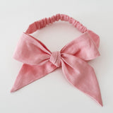 Linen Bow Pre-Tied Headband Wrap 蝴蝶結頭飾 - Baby Pink