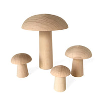 Wooden Mushroom Set of 4 木製蘑菇裝飾4 件裝- Nature 自然色