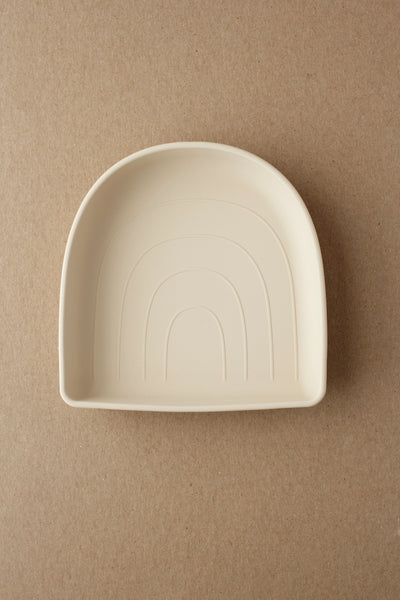 Rainbow Silicone Suction Plate 彩虹矽膠吸盤碟 - Creme