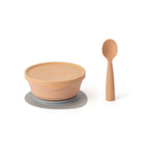 First Bite Set - Suction Bowl + Silicone Spoon 天然聚乳酸餐具套裝 - Toffee