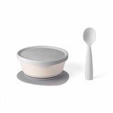 First Bite Set - Suction Bowl + Silicone Spoon 天然聚乳酸餐具套裝 - Grey