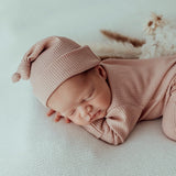 My First Knotted Beanie - Mauve 嬰兒冷帽 - 暗粉紅色