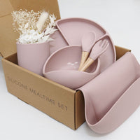 Silicone Mealtime Set 矽膠餐具套裝 - Dusty Pink 暗粉紅