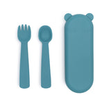 Feedie Fork & Spoon Set 矽膠餐具套裝 - Blue Dusk 暗藍色