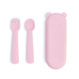 Feedie Fork & Spoon Set 矽膠餐具套裝 - Powder Pink 淡粉紅