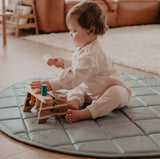 [PRE-ORDER] Vegan Leather Quilted Playmat Round 純素皮革圓形遊戲地墊 - Slate Blue 石板藍