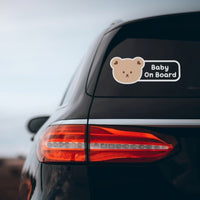 DOT TO DOT 玻璃珠光反射貼紙-開心熊仔 Baby on board car sticker-Bear