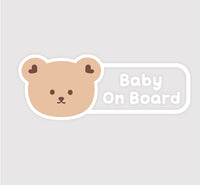 DOT TO DOT 玻璃珠光反射貼紙-開心熊仔 Baby on board car sticker-Bear