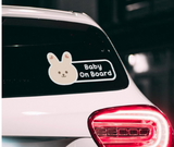 DOT TO DOT 玻璃珠光反射貼紙-精靈兔仔 Baby on board car sticker-Bunny