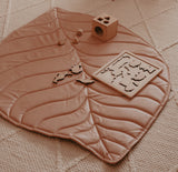 [PRE-ORDER] Vegan Leather Quilted Playmat Leaf 純素皮革樹葉形遊戲地墊 - Rose Pink 玫瑰粉