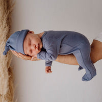 My First Knotted Beanie - Sapphire 嬰兒冷帽 - 藍寶石色